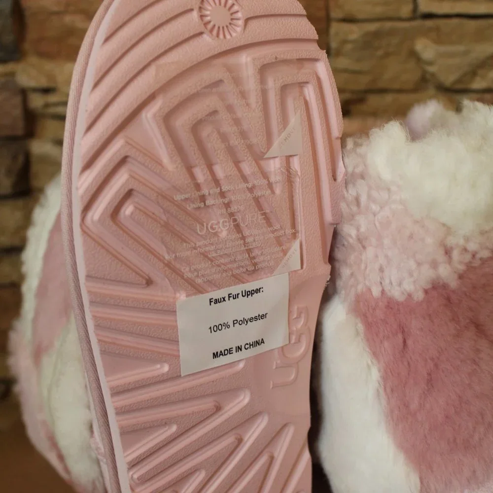 UGG NEW GIRL'S TODDLER PATCHWORK FLUFF BOOTS‎ PINK 7